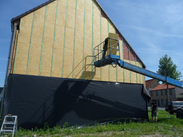 gemene muurisolatie met geveldoek